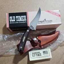 NIB Old Timer Schrade 152 OT Sharp Finger Fixed Blade Knife w/Box Sheath USA NOS