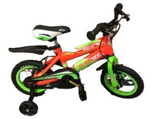 Bici 12 mtb power per bambino arancio verde con 2 freni e gomme ad aria