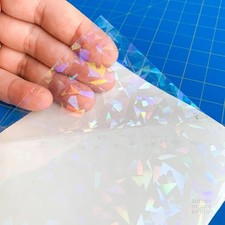 Cracked Glass Holographic Laminate 12x12 Self-Adhesive Sticker Vinyl for Cricut
