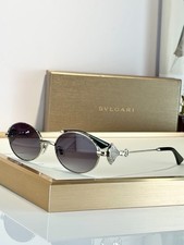 BVLGARI BV1796LU Silver Round Sunglasses Gray Gradient Lens 54-19-145