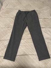 H M Gray Pant Trousers Cuffed Hem, Size Small S