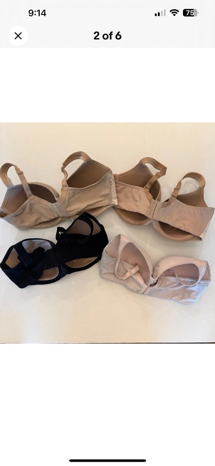 Lot of 4 Soma Stunning Support Balconet Bras Lace- Black, Tan (x2) & Light Pink - Image 2 of 4