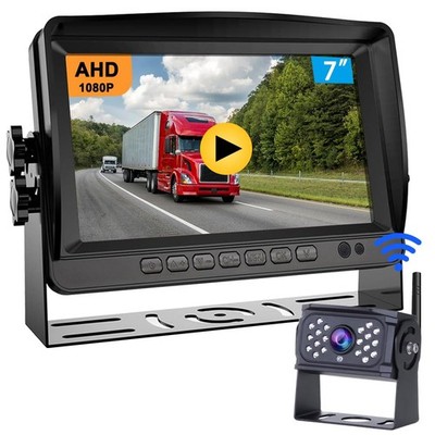 B-Qtech 7 inch Wireless Backup Camera System Digital Signal HD 1080P Rear View