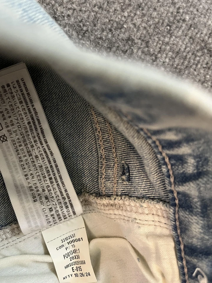 Pantalones de mezclilla Hollister para hombre 28x30 (se adapta a 29x27,5) ligeros holgados patinador pierna ancha carga Y2K Foto 4 de 4