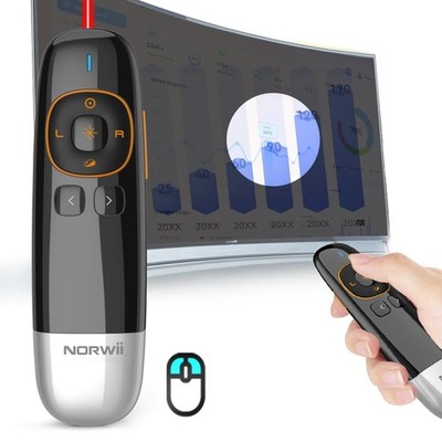 N86s Ergonomic Wireless Presenter Clicker for LED LCD TV Screen with Digital ...