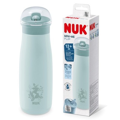NUK Mini-Me Flip Kleinkind Tasse mit Strohhalm | 12+ Monate | 500 ml | Edelstahl