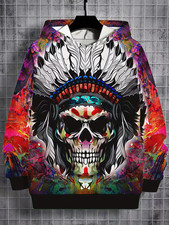 Skull 3D All Over Print Hoodie - Adults Youth