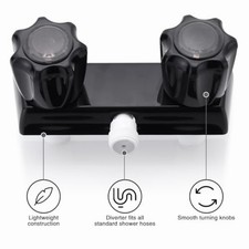 Black Two Handle Shower Faucet Set with Handheld Showerhead Leak Resistant