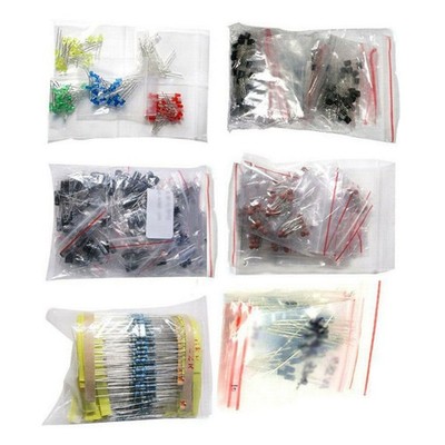 Electronic Components Kit 1390PCS LED Diodes Resistors Electrolytic Capacitors b