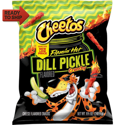Flamin' Hot Dill Pickle Crunchy Cheese Flavored Snacks, 8.5 Oz Bag