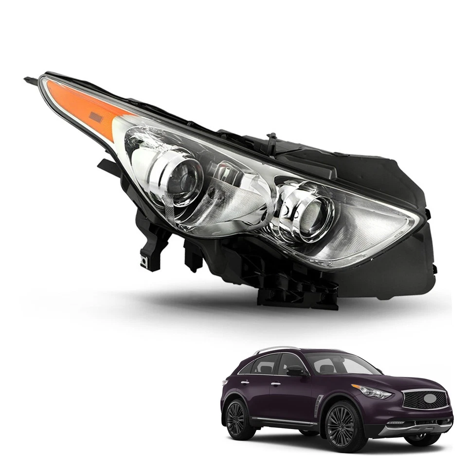 For 2009-2017 Infiniti FX35 FX50 QX70 Headlight w/o Sport Pkg Non-AFS Passenger Foto 2 de 4