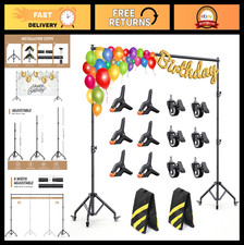 Adjustable Backdrop Stand with Wheels 10x7.5FT - Heavy Duty Photo Video Suppor