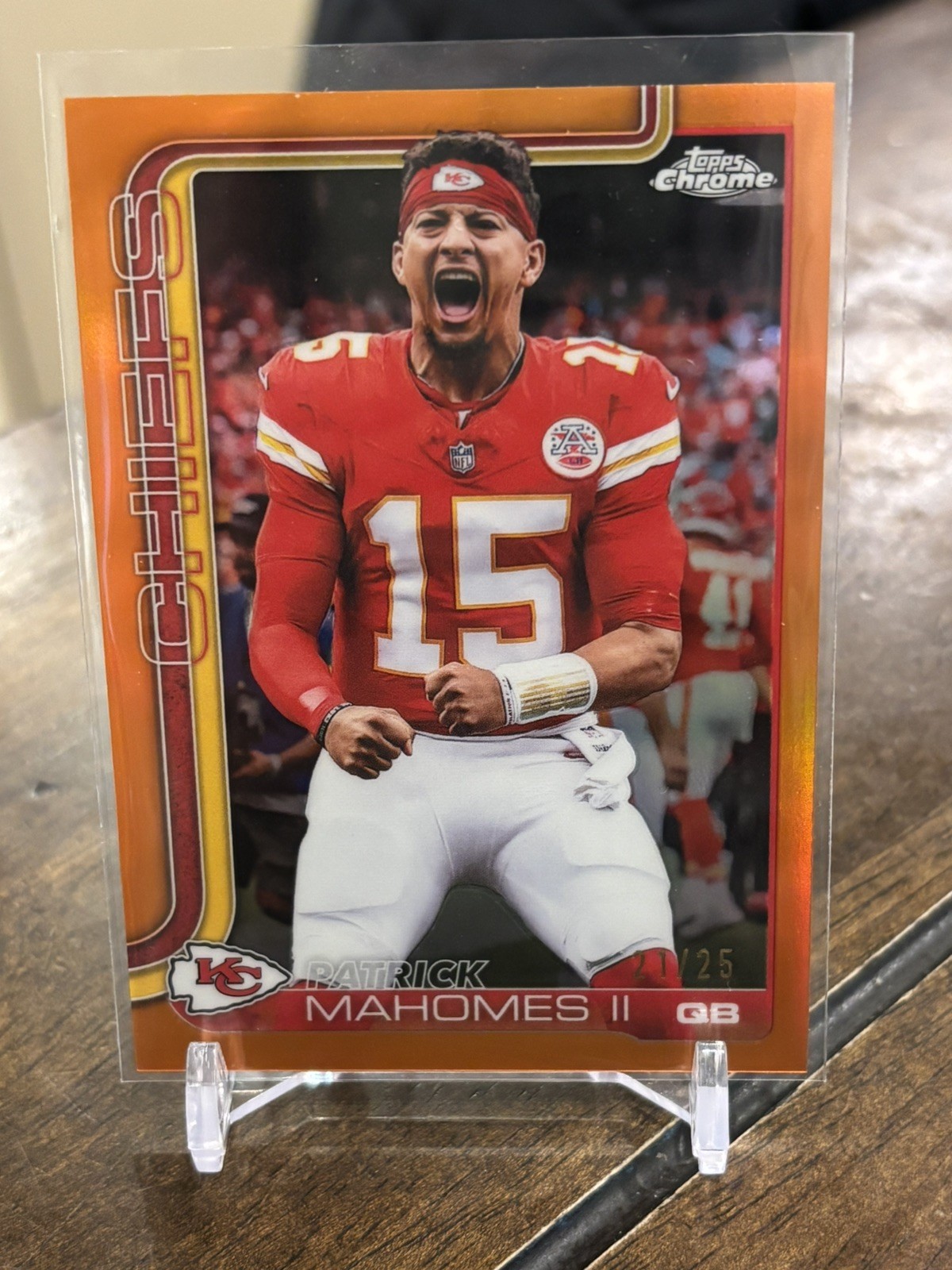 2025 Topps Chrome Patrick Mahomes II  Orange /25 Image Variation SSP