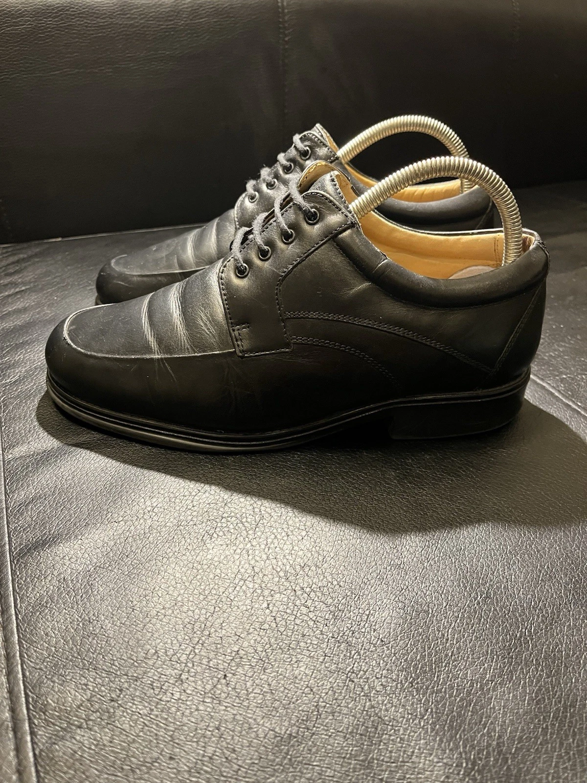 Scarpe Oxford Clarks da uomo extra larghe spaziose in pelle nera UK 7 celle ammortizzate