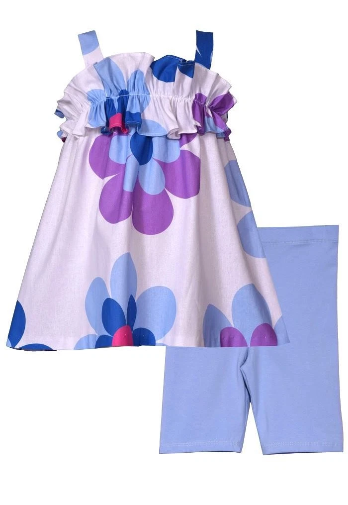 NEW Bonnie Jean Girls Size 6 "BLUE PURPLE FLOWER POP" Top Shorts Set NWT