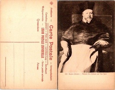 Musee d'Anvers Van Dyck Portrait d'un Eveque Vintage Postcard Belgium Unused