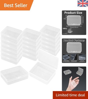 Klare Kunststoff Organizer Boxen mit Klappdeckel - 18 Stück für Perlen & Kleinteile