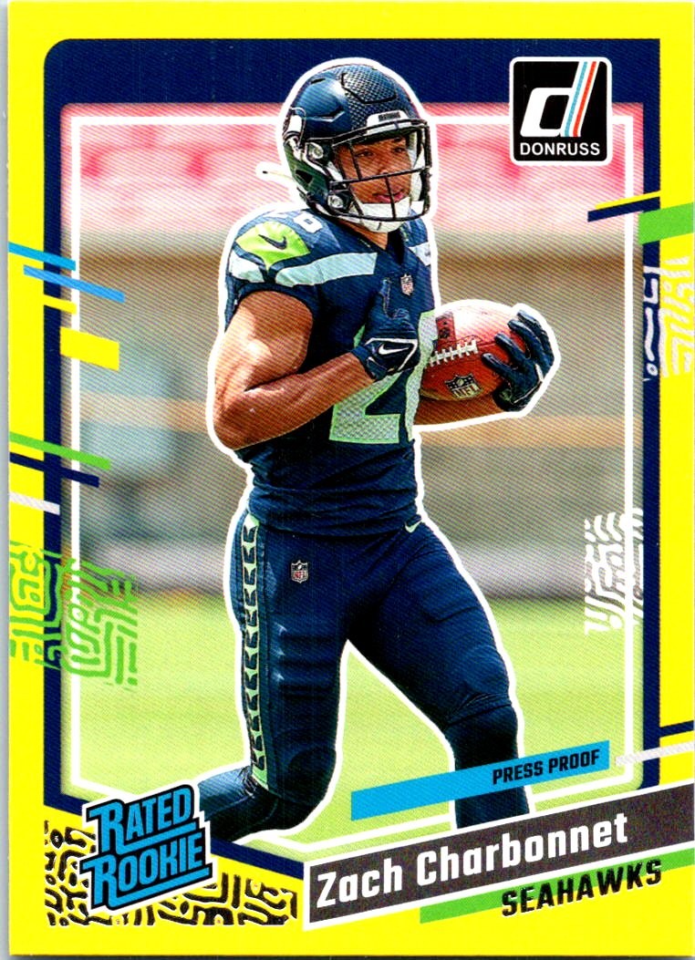2023 Donruss #392 Zach Charbonnet Press Proof Yellow
