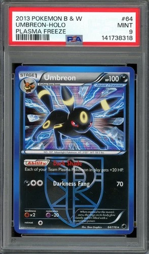 Pokemon TCG Black White Plasma Freeze #64 Umbreon Holo Rare PSA 9 Mint