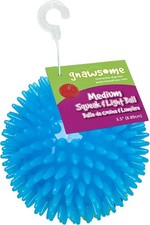 Gnawsome 3.5 Spiky Squeak Light Ball Dog Toy - Medium, Colors will vary, 3.5
