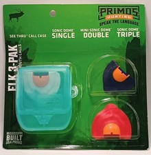 Elk Calling Diaghram Mouth Calls Bone Collector MOUNTAIN ECHO 3-Pack With Case