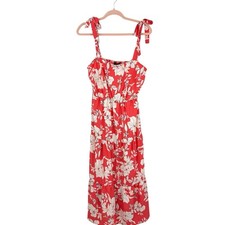 Social Standard Sanctuary Strappy Smocked Sundress Size Large Coral Floral C