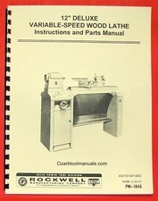 ROCKWELL 12" Old Style Variable Speed Wood Lathe Owners Parts Manual 0592