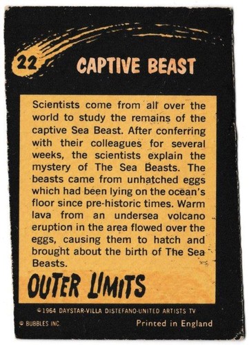 Bubbles Inc - 'Outer Limits' (1964) - Captive Beast - Picture 2 of 2