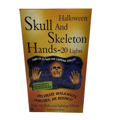 Halloween Skull & Skeleton Hands Light Set - 20 Lights - Fade-In & Fade-Out Effe