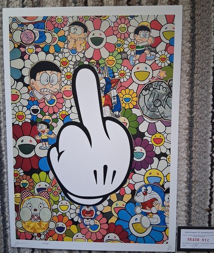 Death NYC Original Mickey Mouse Fing Limited Edition Kunstdruck 17/100 mit COA - Bild 1 von 4