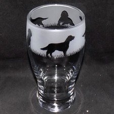 Handgeätztes "ENGLISH SETTER" Pint Glas mit Geschenkbox - English Setter Geschenk!