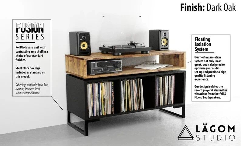 FUSION Series - Scandinavian Vinyl Record Cabinet - record unit - Vinyl Storage - Image 2 of 4