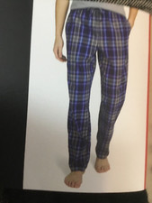 Eddie Bauer Men  s Flannel Pants 2-pack Loungewear Blue/Gray Plaid Med NEW w/tag
