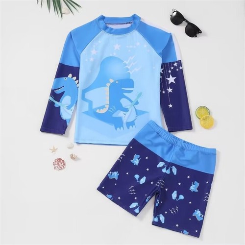 Kid Two Pieces Swimsuit with Swim Shorts Boy Swimming Costume Set for Training - Picture 6 of 16