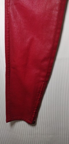 Women's HABITUAL ALMAS HI RISE ZIP SKINNY ACID RED Leather Coated Pants 27x... - Picture 7 of 12