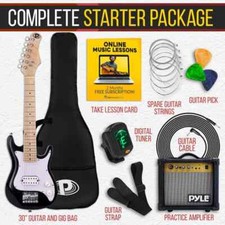 Pyle 6-string Kids Electric Guitar Kit Includes Amplifier With Accessory Kit