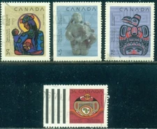 CANADA SCOTT #'s 1294-1297 SET, INDIAN ART, USED, GREAT PRICE!