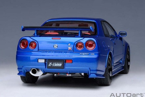 1/18 Nissan Skyline GT-R R34 Nismo Z-Tune RHD Bayside Azul Modelo AUTOart 77462 - Imagen 3 de 9
