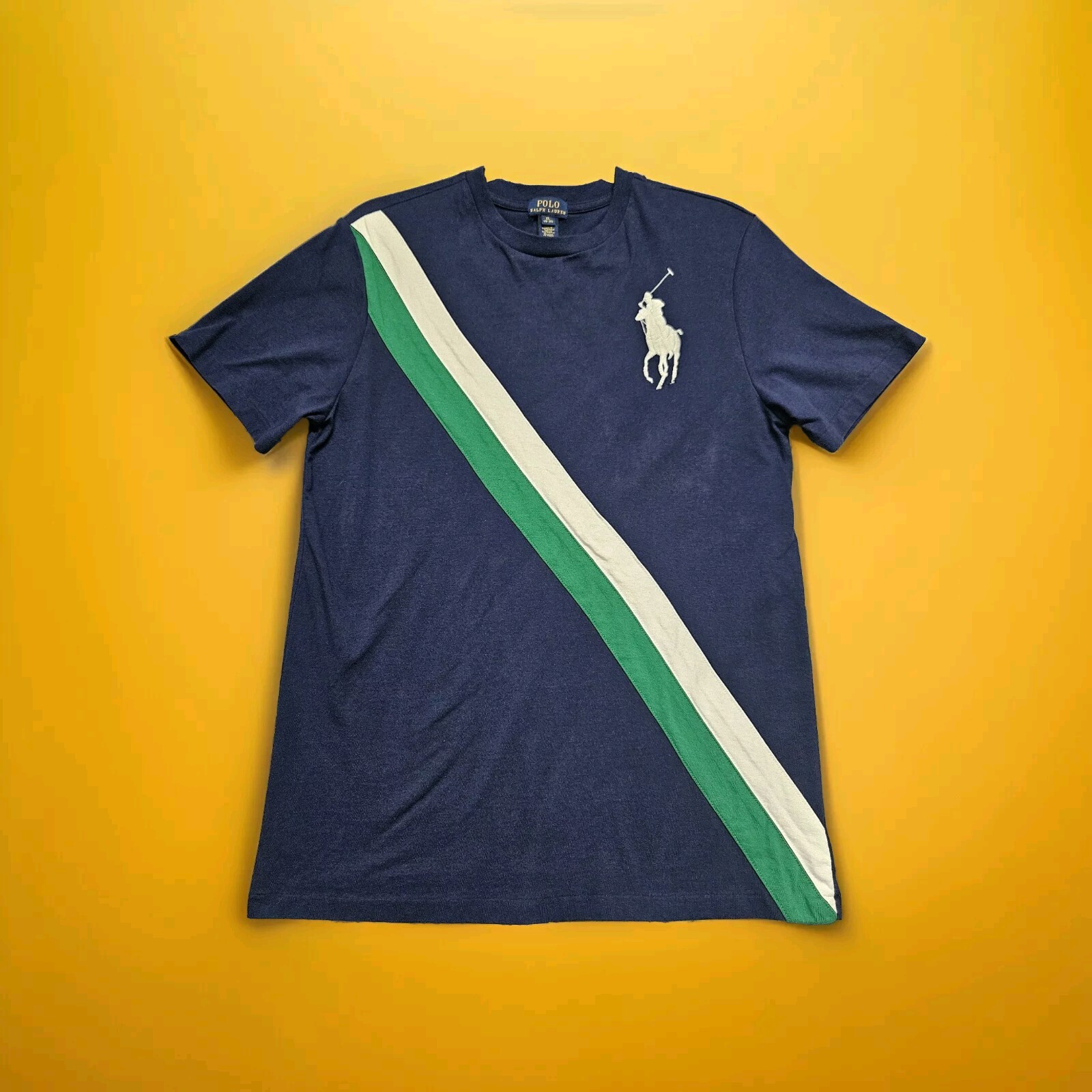 Polo Ralph Lauren camicia grande pony girocollo XL (18 20) giovane manica corta blu