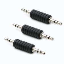 3 Pack 3.5mm 1/8 Inch Male to Male Audio Adapter Stereo Male Coupler Connector