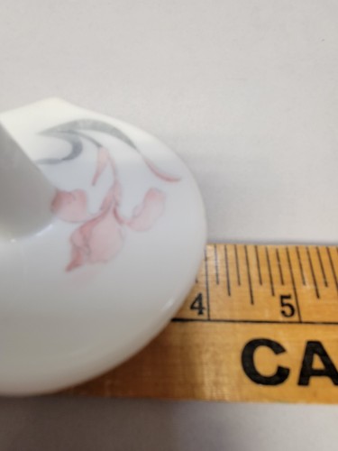 Vintage Ring Holder Trinket Dish White Heart Pink Iris + 3-D Butterfly - Picture 5 of 8