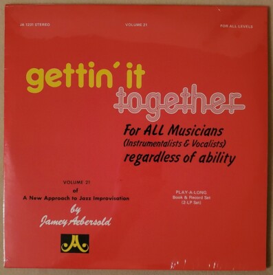 Gettin' It Together Jamey Aebersold Vinyl Vol. 21 ***UNOPENED*** 2 LPs & Book