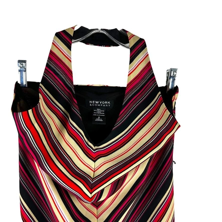 Maxi Vestido New York & Company Multicolor Rayas Talla 2 Foto 3 de 4