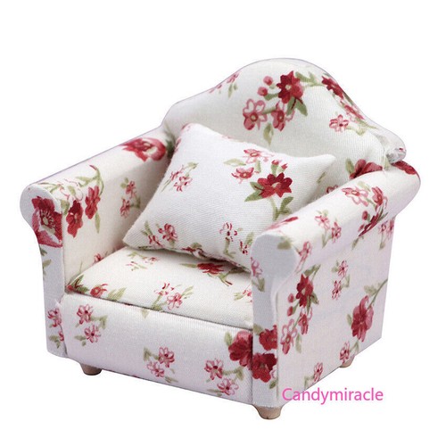 Maßstab 1:12 Puppenhaus Miniatur Victoria-Stuhl Sofa Möbelzubehör Mit Kissen - 第 11/60 張圖片