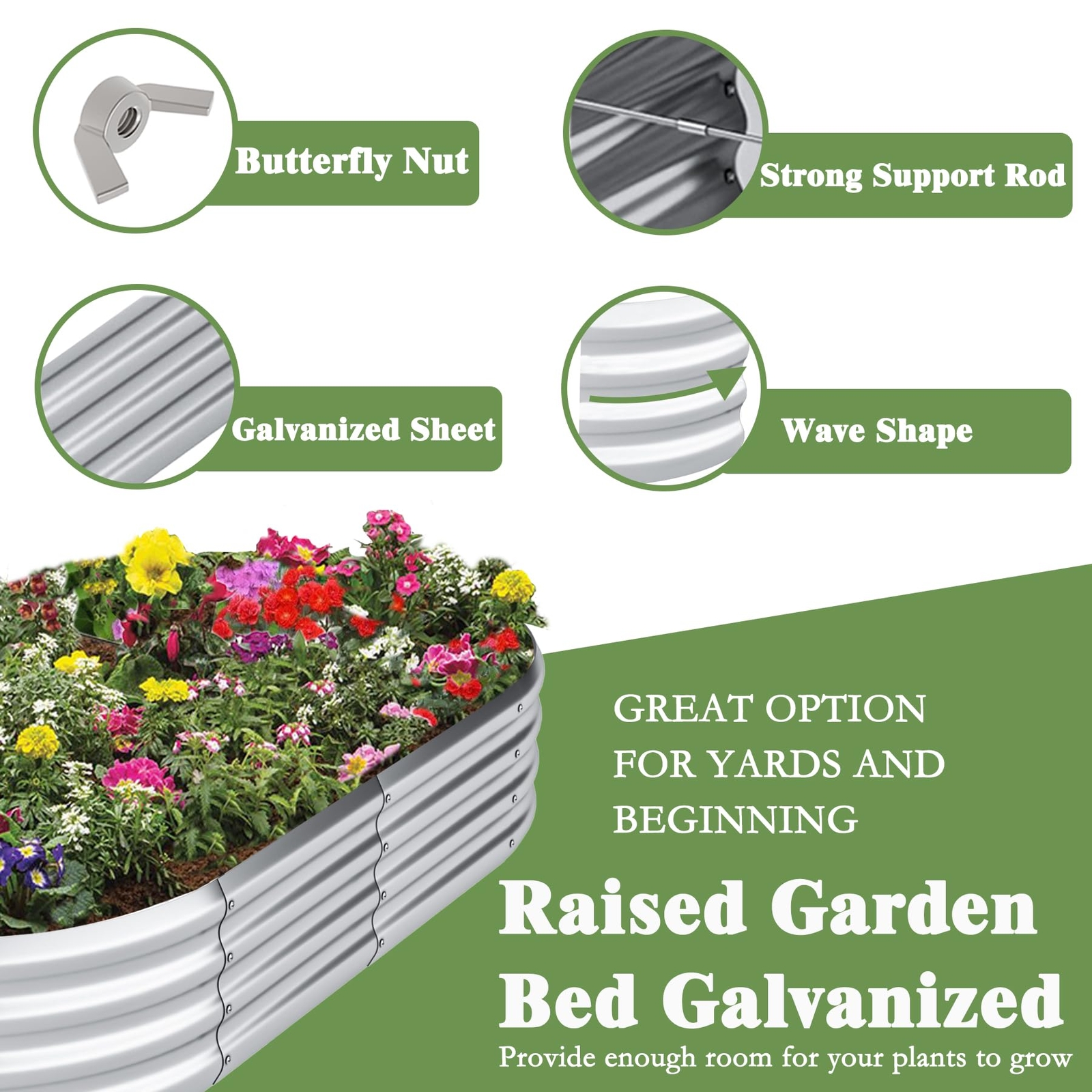 Besebay Galvanized Raised Garden Bed, eBay