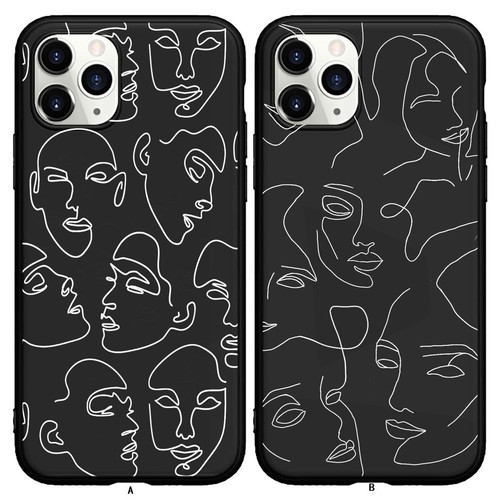 Line Art Abstract Face Drawing Aesthetic Black Phone Case For Iphone 11 12 13 Xr Ebay