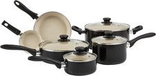 Amazon Basics Ceramic Nonstick 11 Piece Cookware Set without PFOA & PTFE