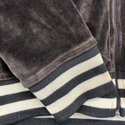 VINTAGE Roxy Sweater Womens Large Brown Full Zip Hoodie Velour