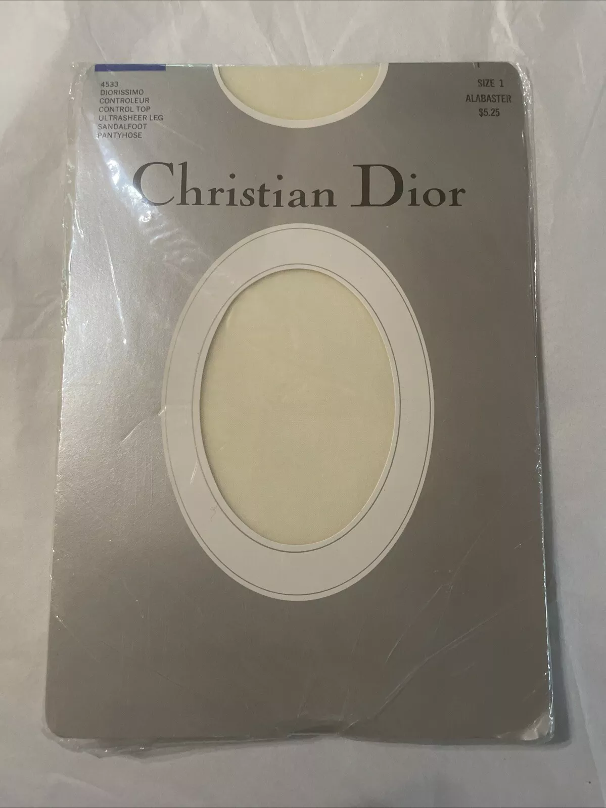 New Christian Dior UltraSheer Control Top Pantyhose Size 1 ALABASTER USA MADE