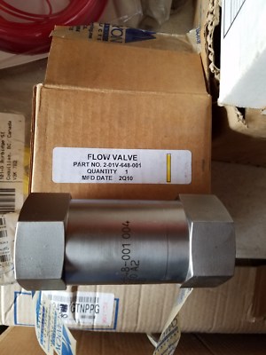 Cooper 2-01V-648-001 CEP 32130-A2 Stainless Steel In-Line Flow Valve 1'' In/Out